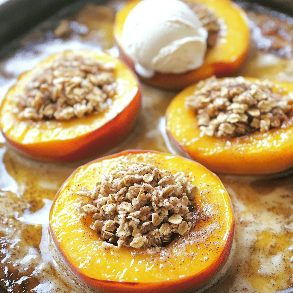 Cinnamon Sugar Baked Peaches Einfaches Dessertvergnügen