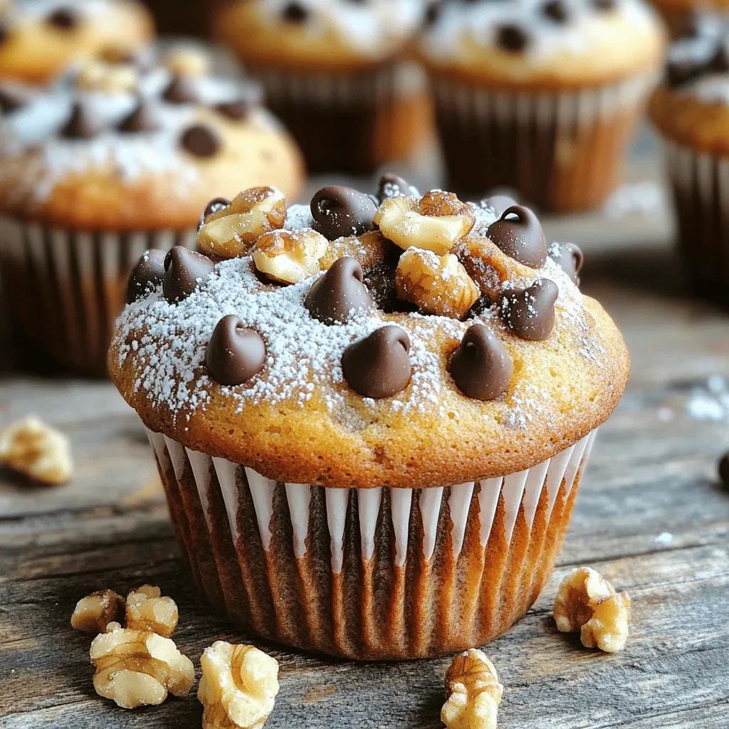 Schmackhafte Chocolate Chip Banana Muffins Rezept