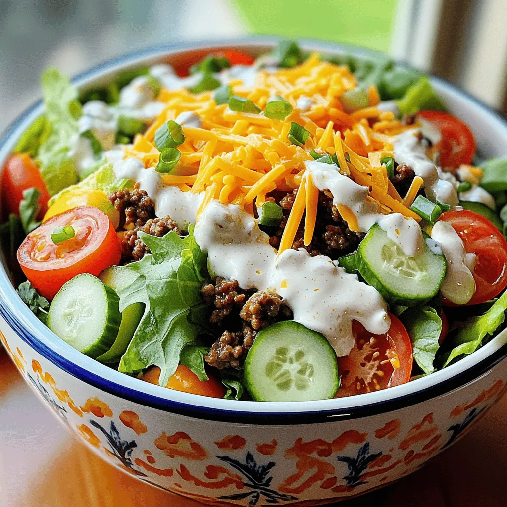 Für den Keto Big Mac Salad brauchst du einige einfache Zutaten. Diese Zutaten machen den Salat lecker und sättigend: