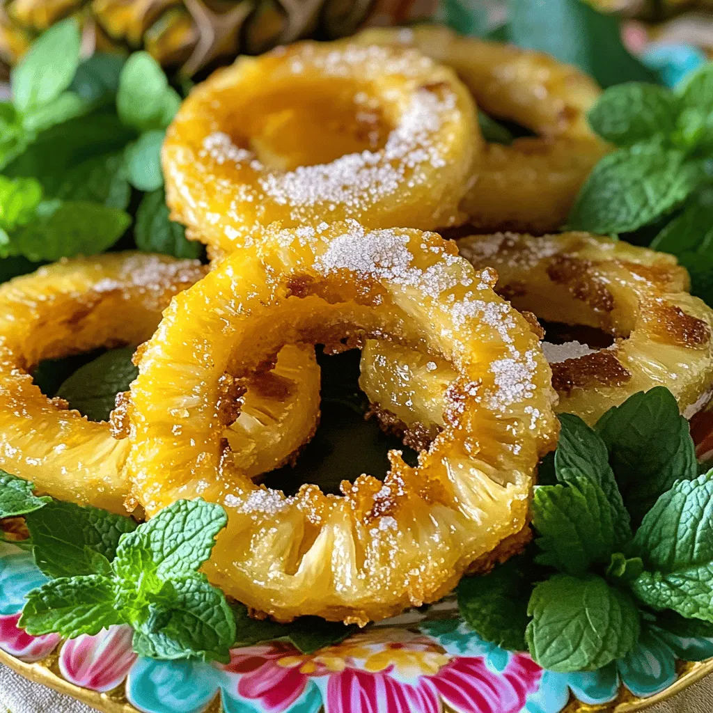 Frittierte Ananasscheiben sind einfach und lecker. Um sie zuzubereiten, brauchst du einige wichtige Zutaten.