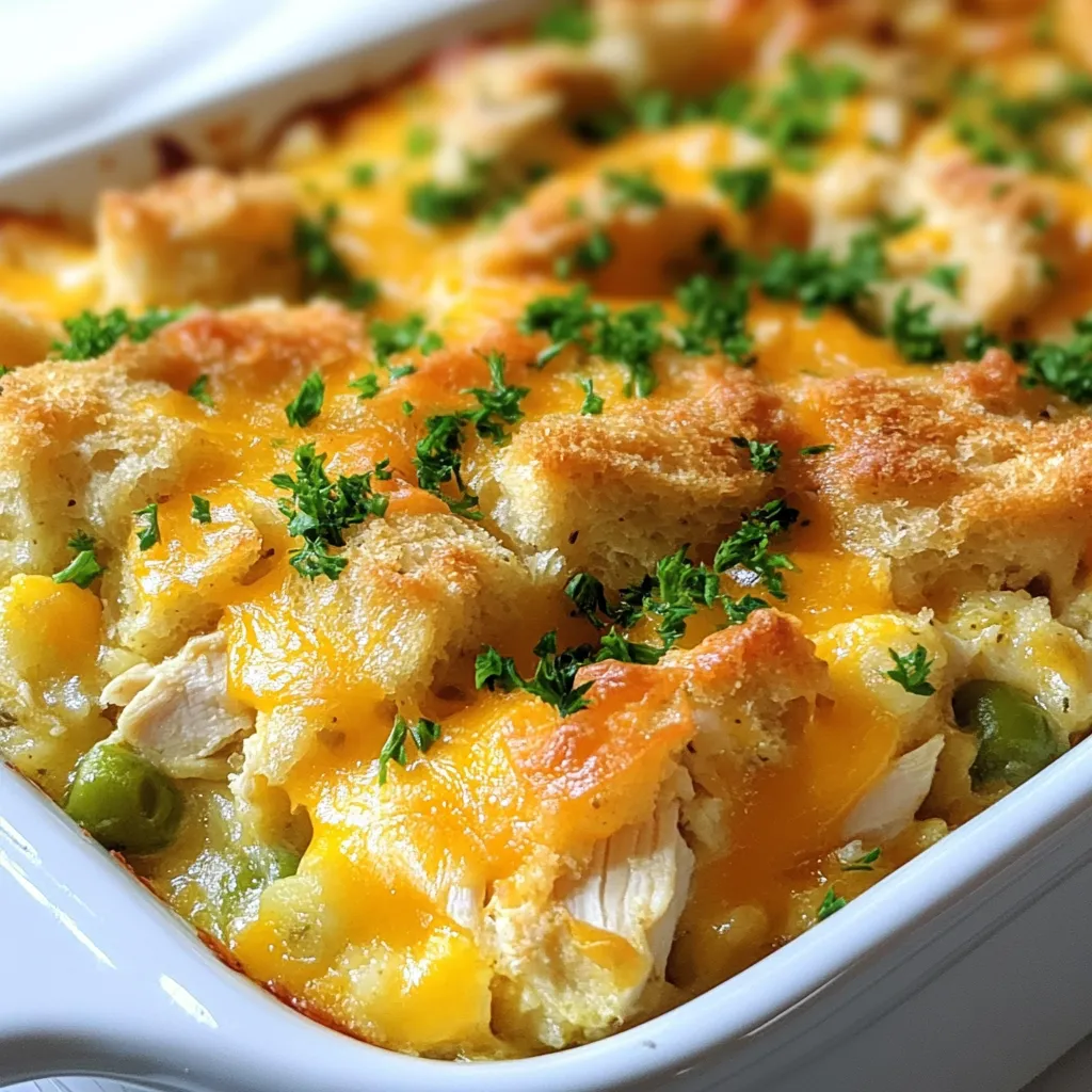 Einfacher Hühner-Stuffing-Auflauf Lecker und Schnell