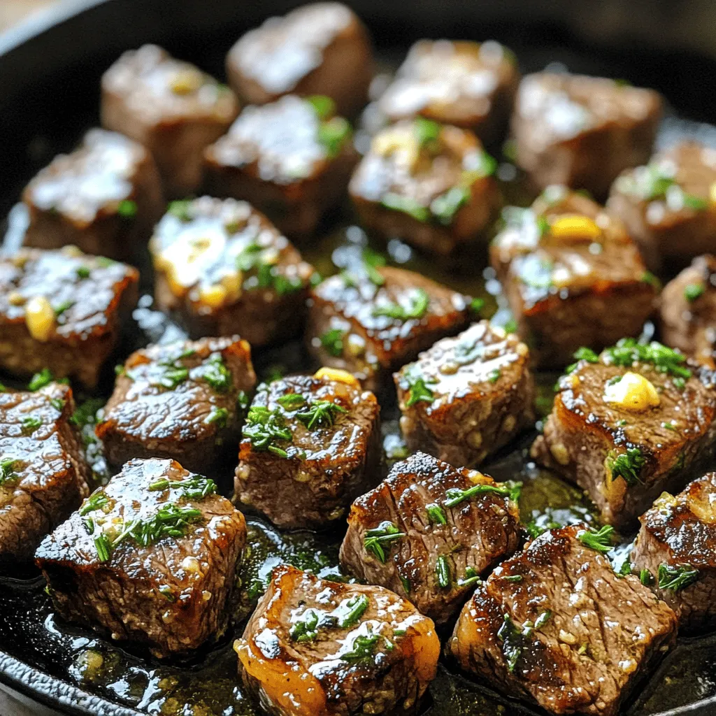 Knoblauchbutter Steak Bites Schnelles und Feines Gericht