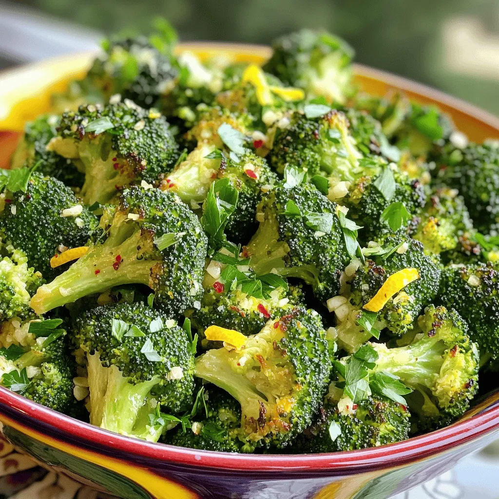 Lemon Garlic Roasted Broccoli Einfach und Köstlich