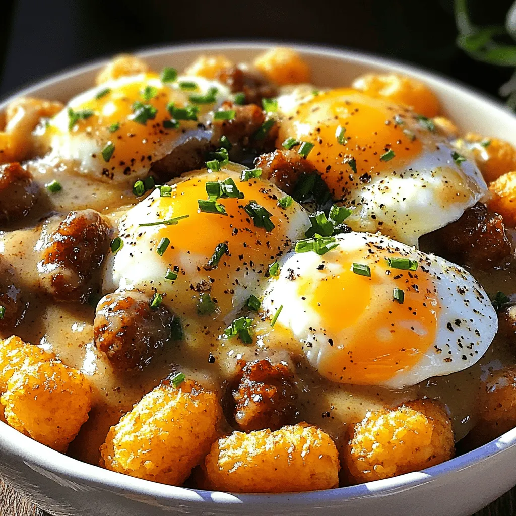 Für eine leckere Tater Tot Frühstücksschüssel brauchen Sie: