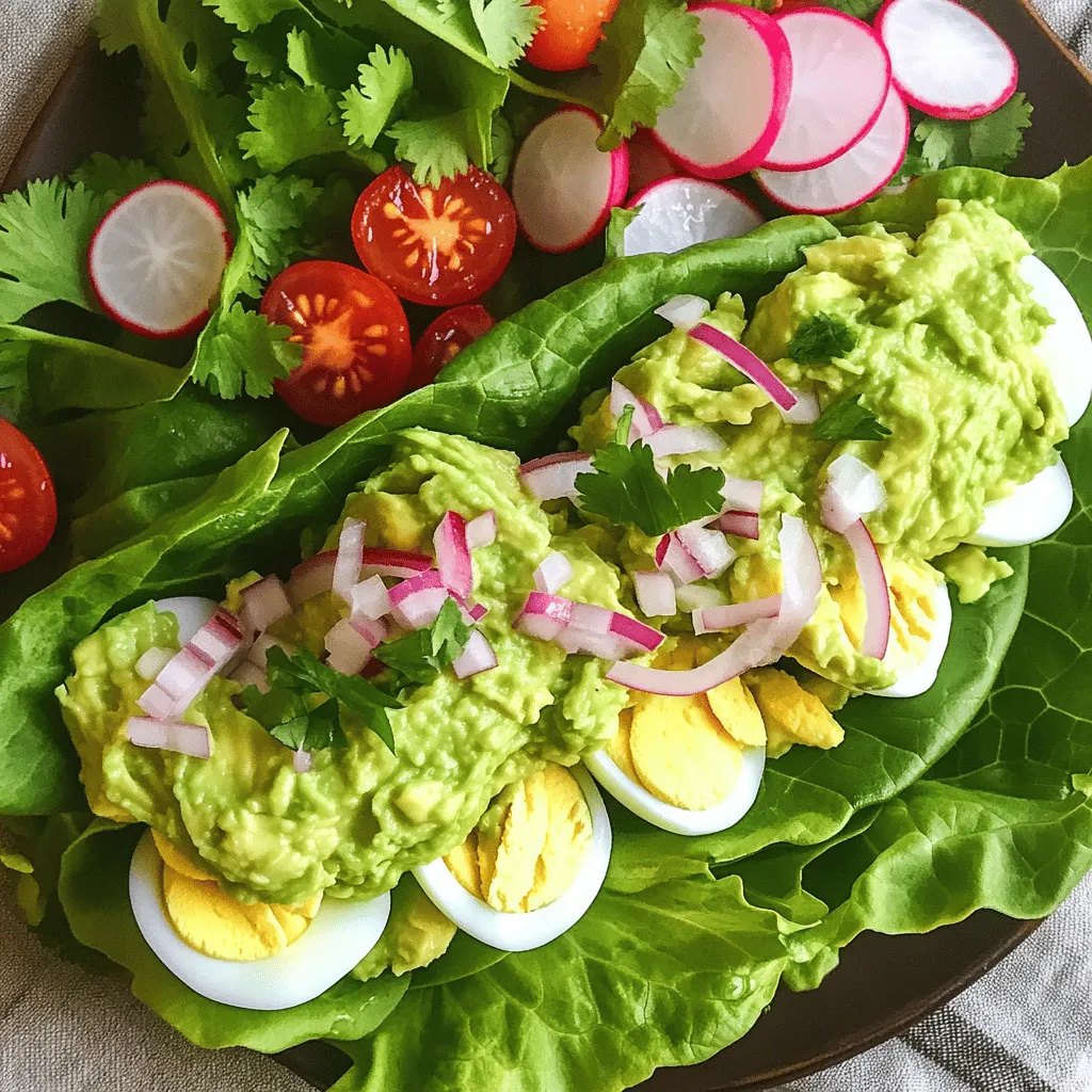 Avocado Egg Salad Lettuce Wraps frische Kombination