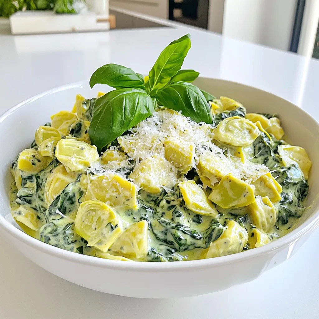 Creamy Spinach Artichoke Pasta Einfache und Schnelle Mahlzeit