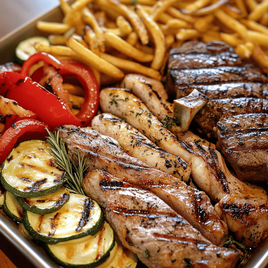 - 500 g Hähnchenbrustfilet - 500 g Rindersteak - 500 g Lammkoteletts