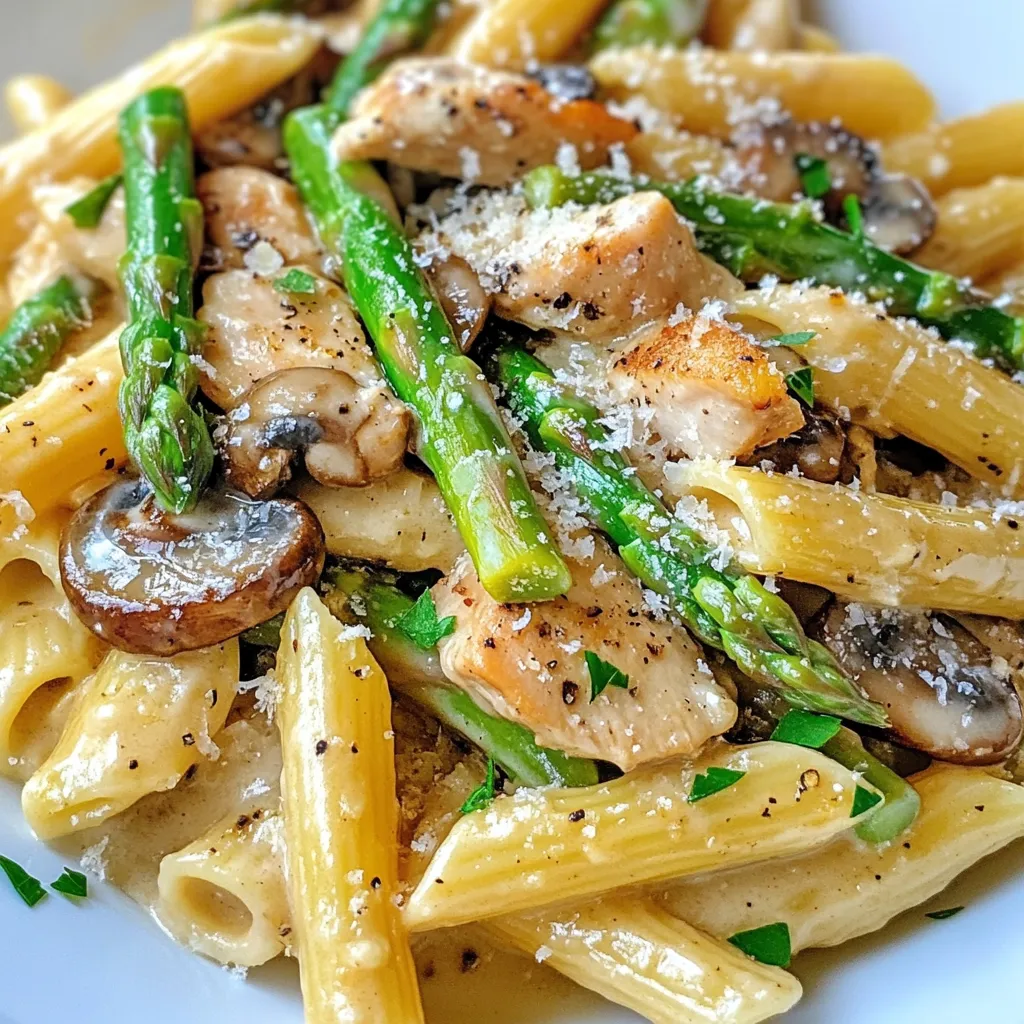Mushroom Asparagus Chicken Penne Schnelles Rezept