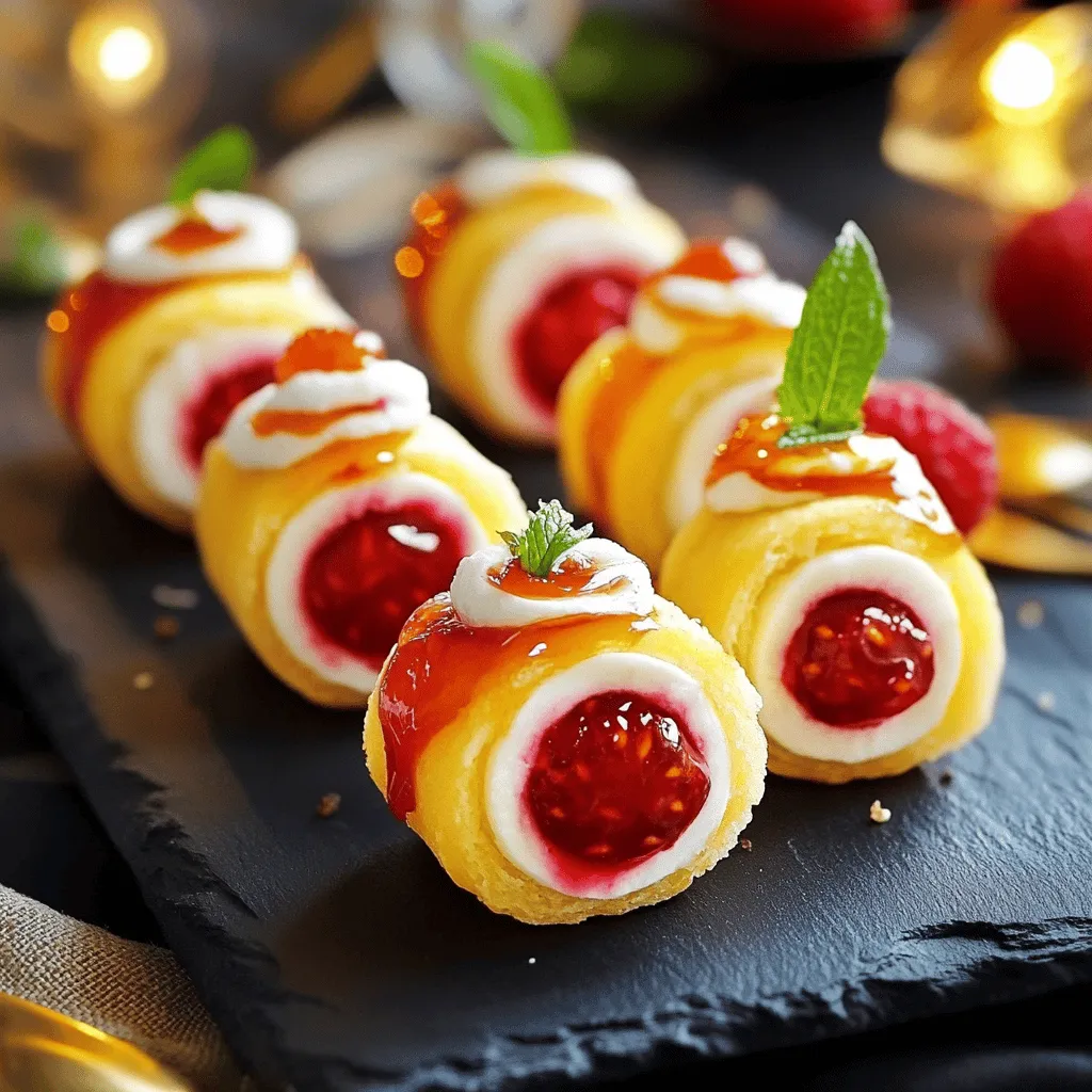 Einfache Erdbeer-Cheesecake-Rollen Rezept für Desserts