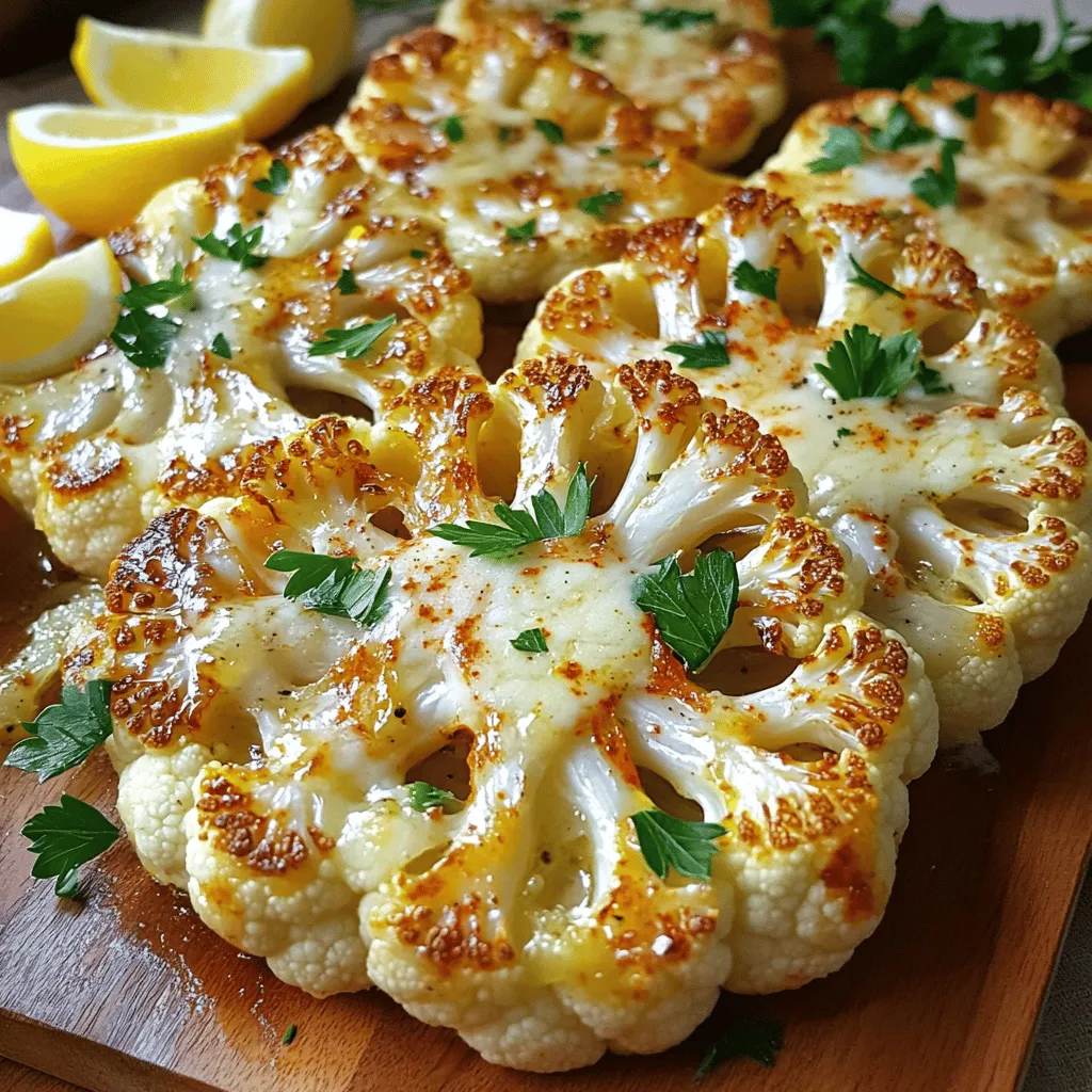 Röstknoblauch Parmesan Blumenkohlsteaks Einfaches Rezept