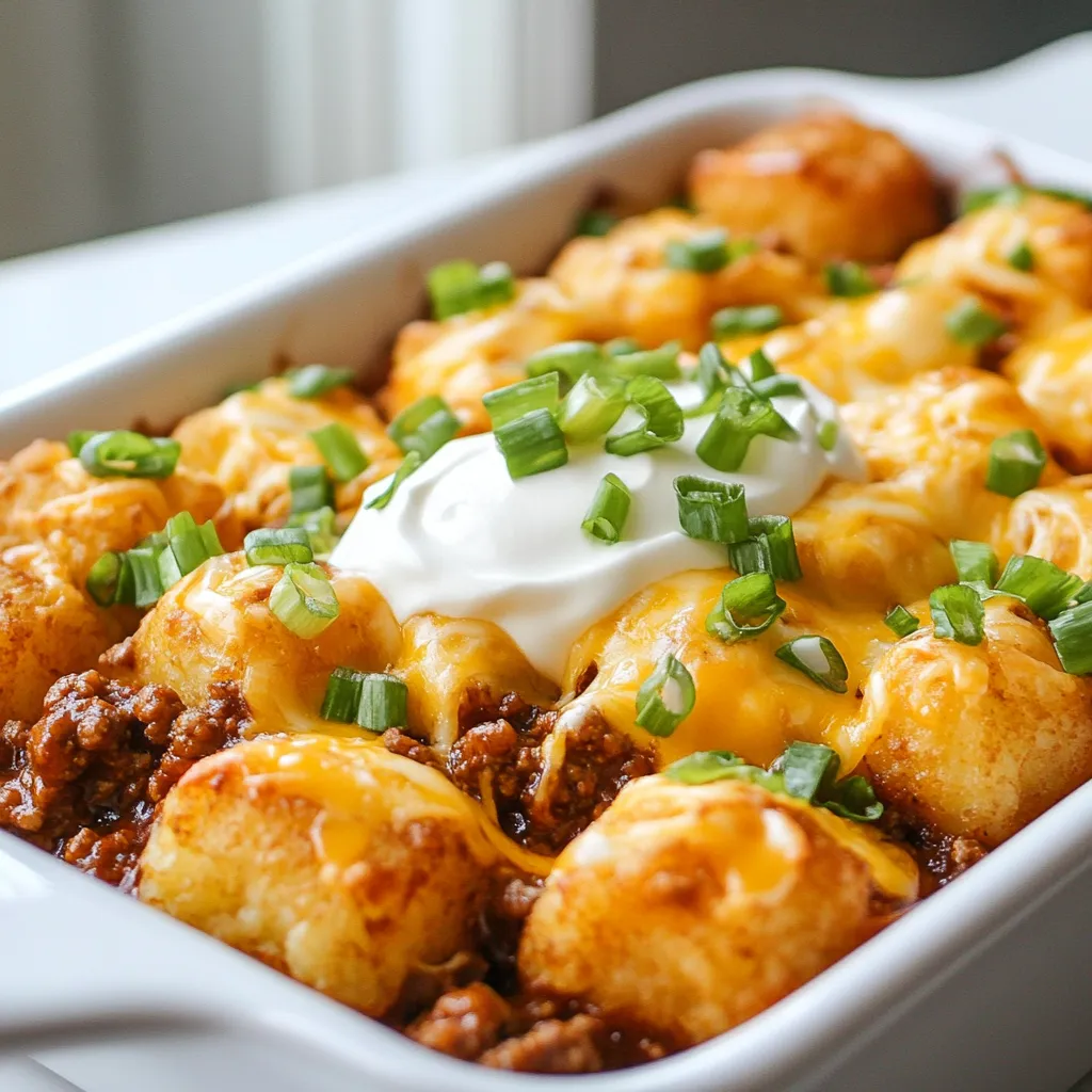 Herzhafter Chili Cheese Tater Tot Auflauf Genuss