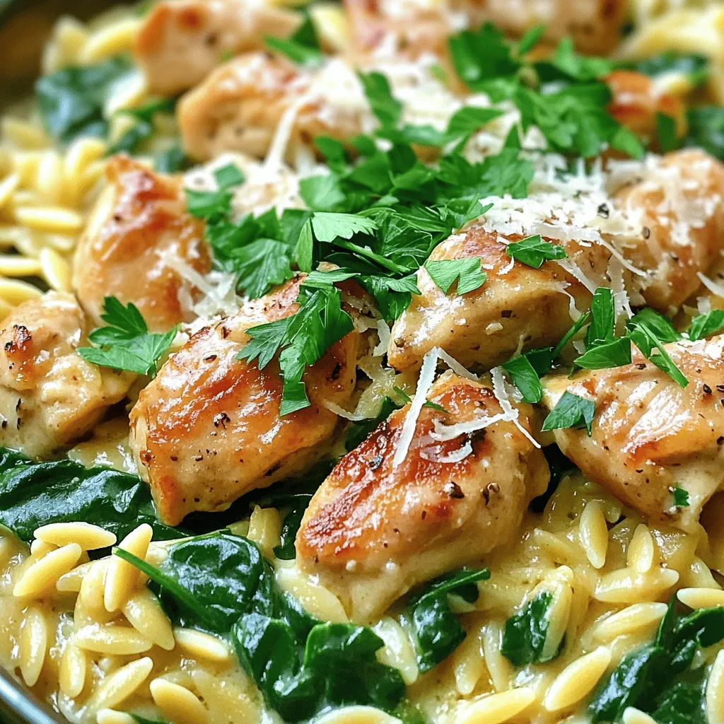 Cremiges Knoblauch-Hühnchen &#038; Orzo Einfache Rezeptidee