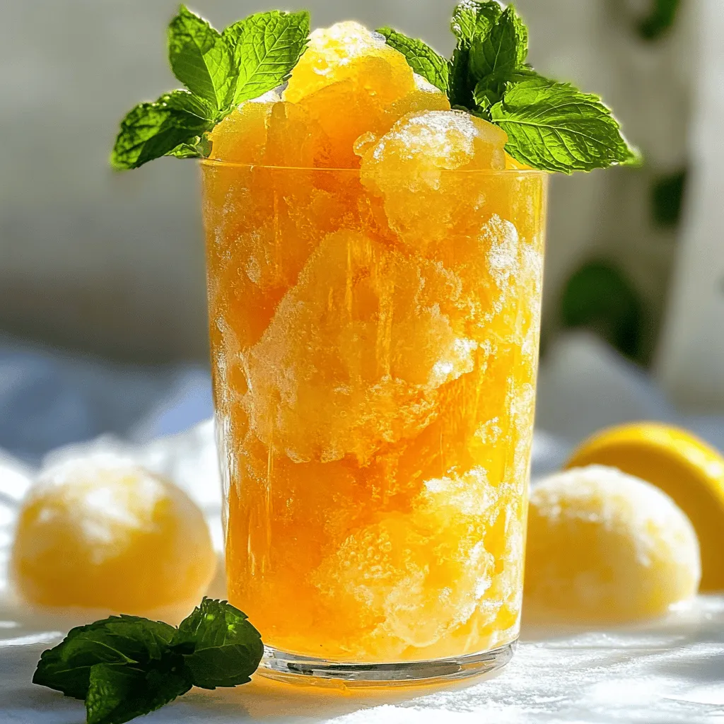 Pfirsich Limonade Slush Rezept erfrischend und leicht