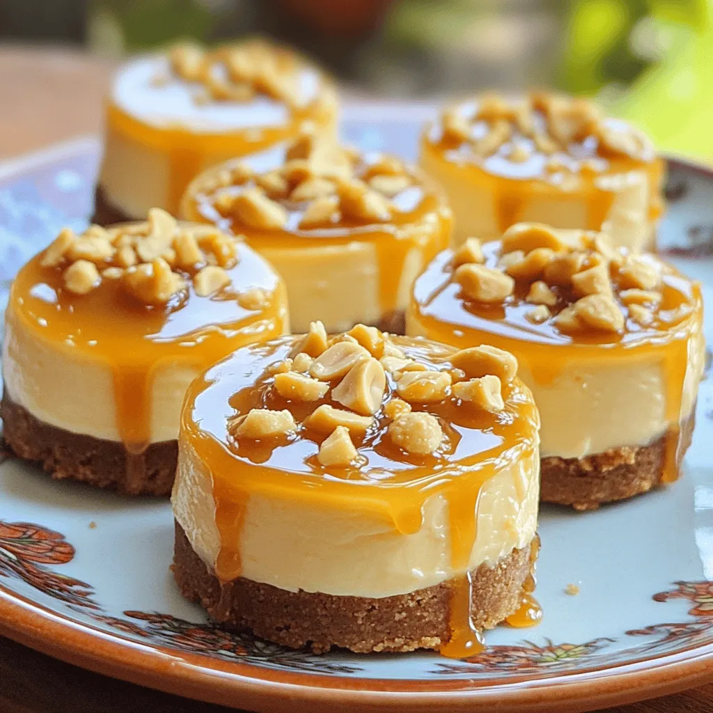 - 200 g Kekse (z.B. Butterkekse), zerbröselt - 100 g Butter, geschmolzen - 300 g Frischkäse, zimmerwarm - 120 g Zucker - 2 große Eier - 150 g Erdnussbutter (cremig oder stückig) - 100 ml Schlagsahne - 50 g Karamellsauce (plus mehr zum Garnieren) - Eine Prise Salz