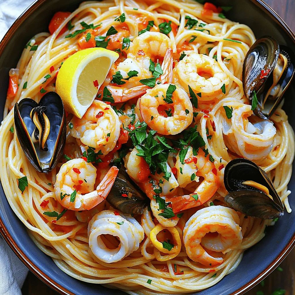 Frutti di Mare Pasta Köstliche Meeresfrüchte Genüsse
