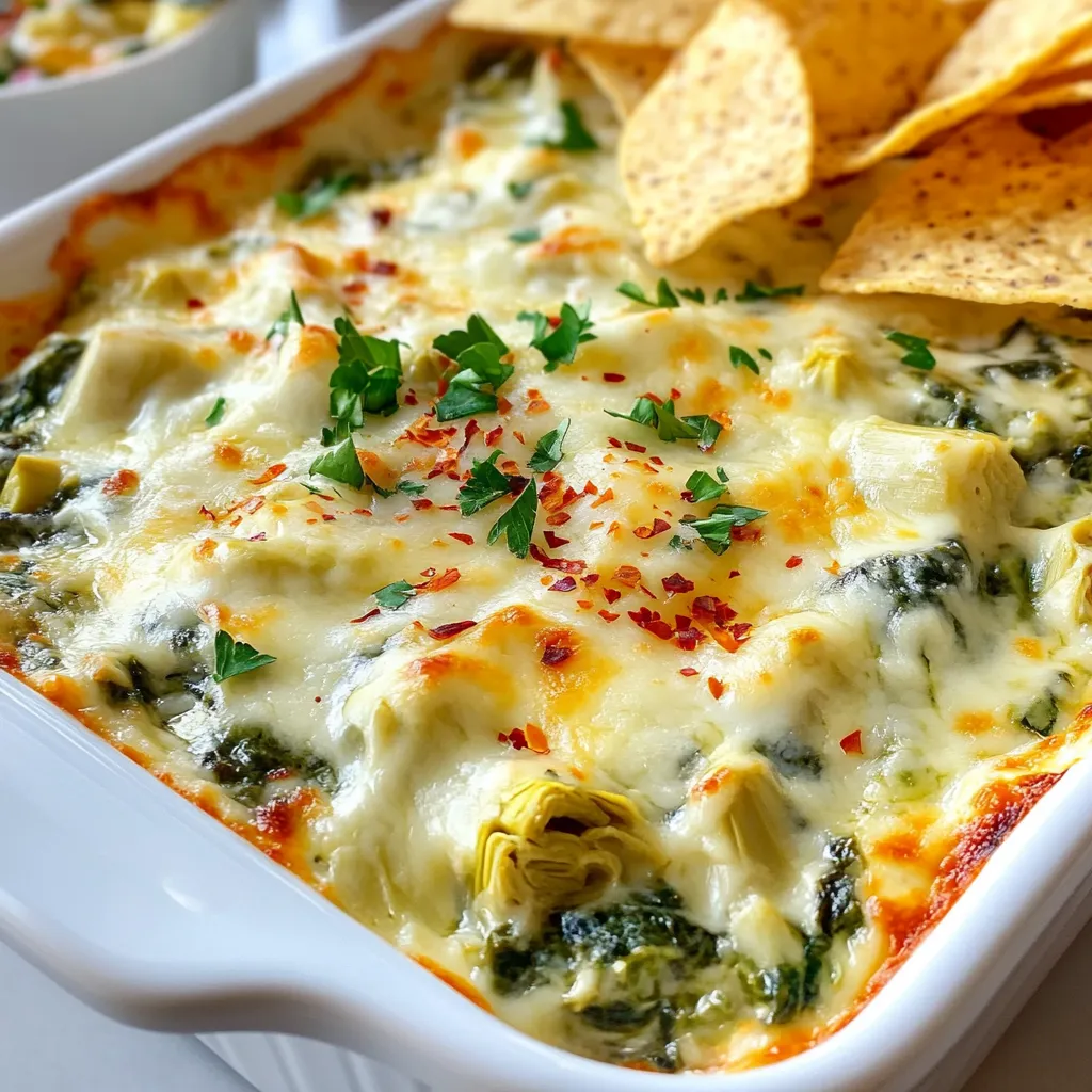 Käse-Spinat-Artischocken-Dip Einfache und köstliche Idee