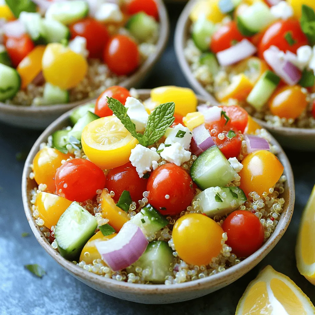 Sommer Lemon Herb Quinoa Bowls Frisch und Nahrhaft