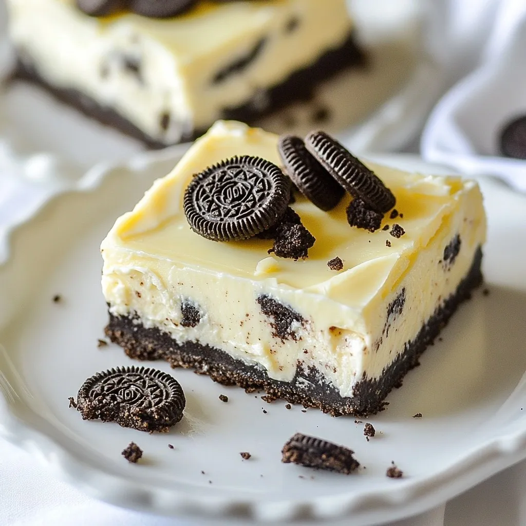 No-Bake Oreo Cheesecake Bars Schnelle und Leckereien