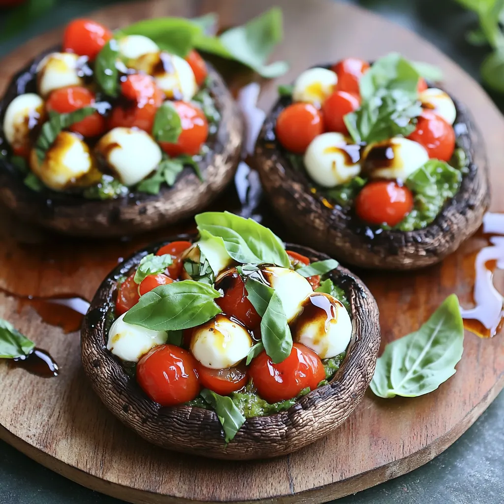 Caprese Stuffed Portobello Mushrooms Lecker und Gesund