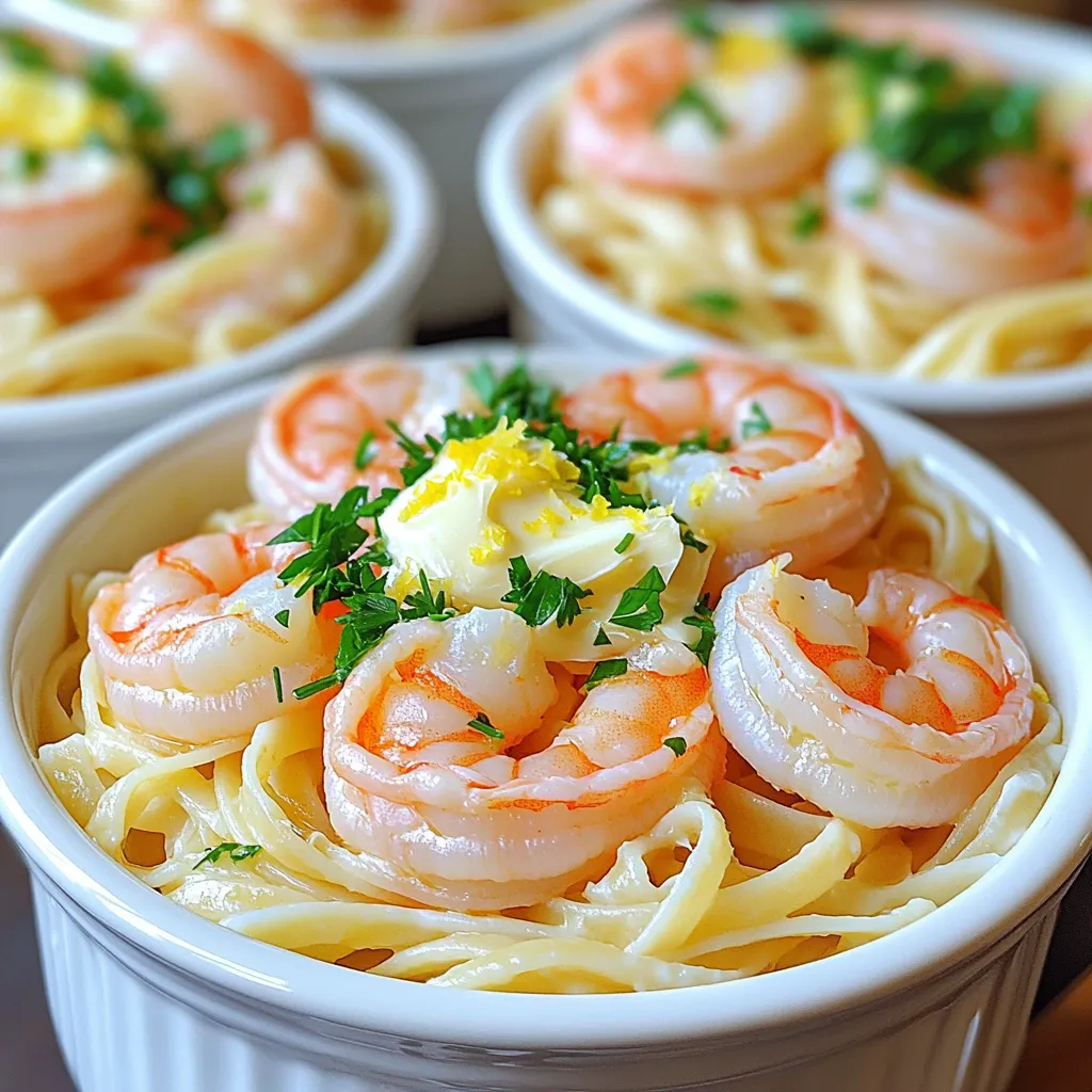 Knoblauchbutter Garnelen Linguine Einfaches Rezept