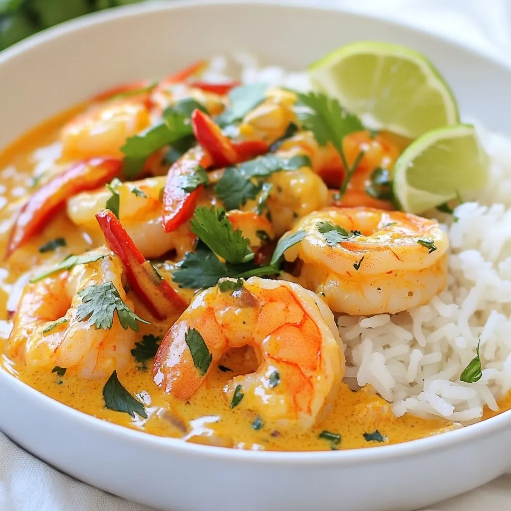 Cremiges Thai Garnelen Curry Einfache und leckere Speise