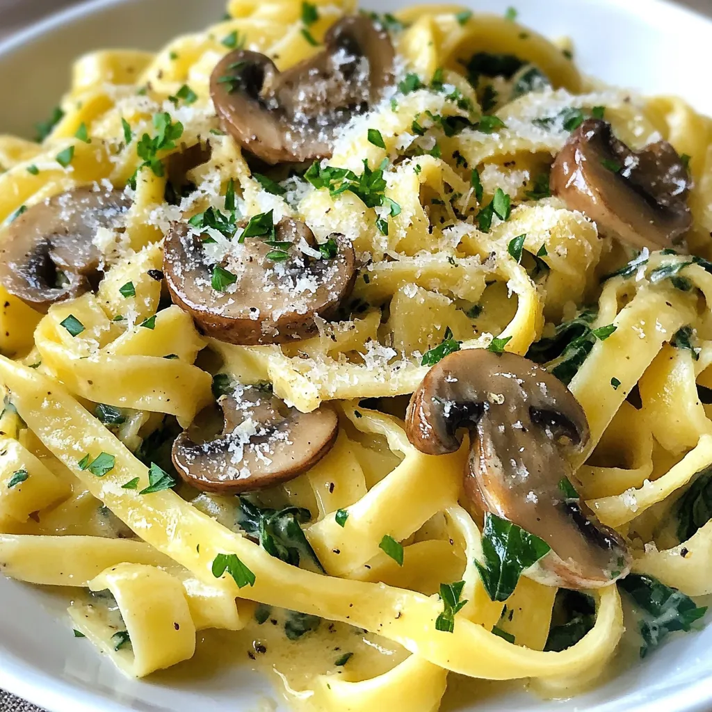 Mushroom Spinach Pasta Lecker und Einfache Zubereitung