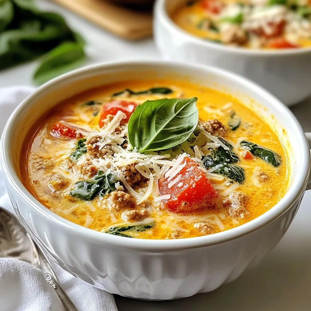 Cremige italienische Hähnchen-Nudelsuppe frisch genießen