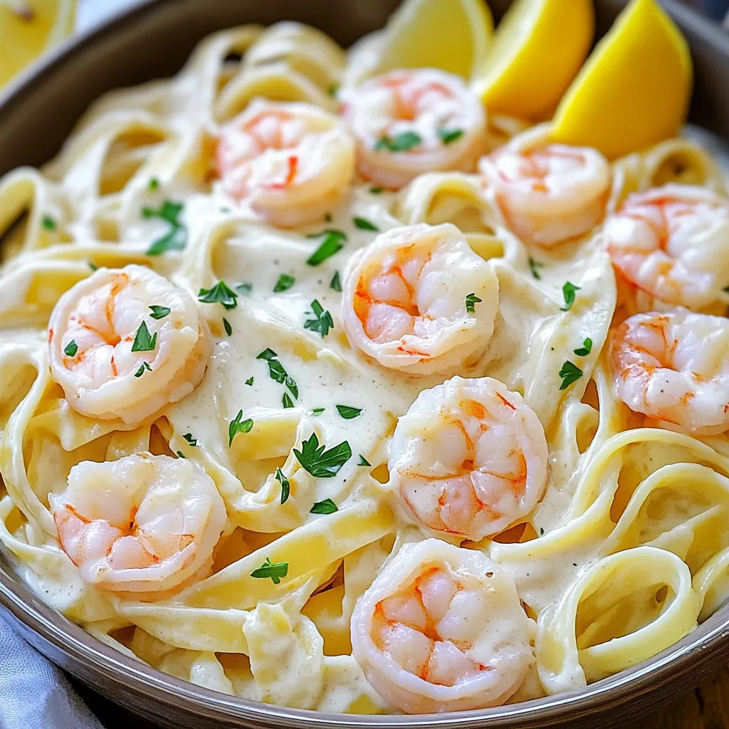 Einfaches One-Pot Creamy Garlic Shrimp Alfredo Rezept