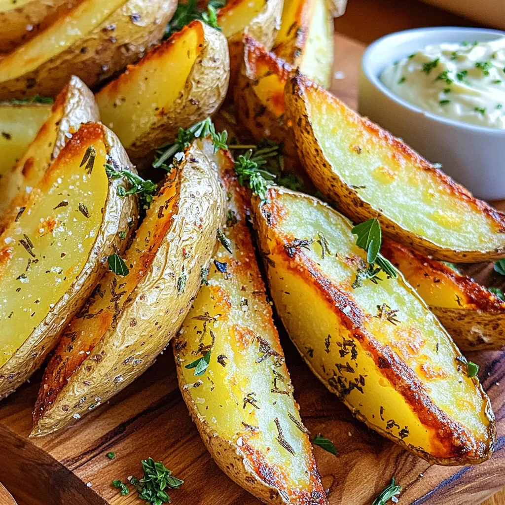 Air Fryer Garlic Herb Potato Wedges Knusprige Delikatesse