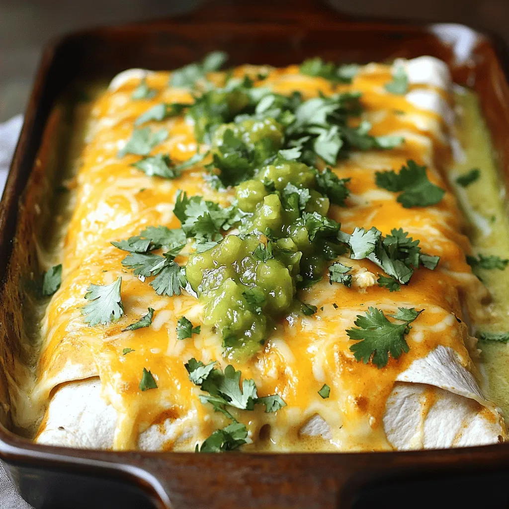 Käsige Weiße Hühnchen-Enchiladas Schnelles Rezept