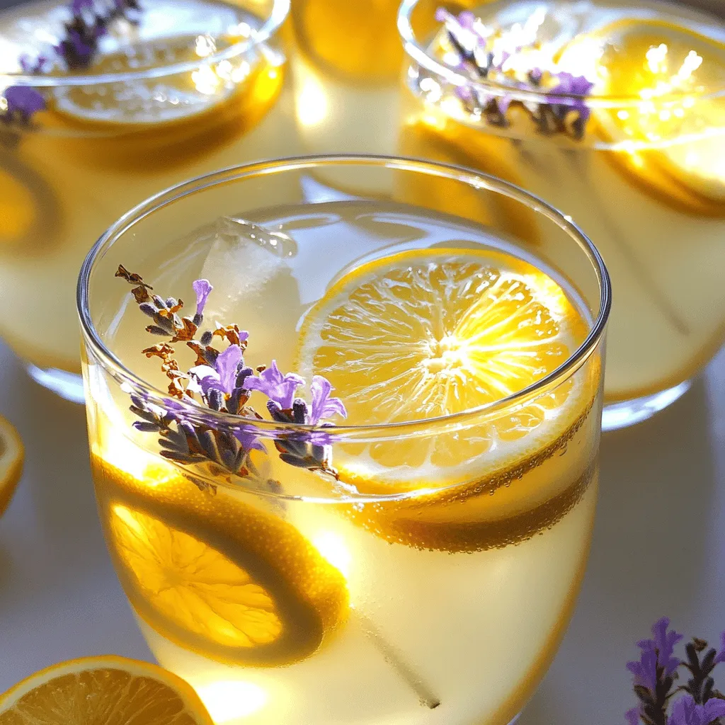 Um sprudelnde Lavendel-Limonade zu machen, brauchen wir einige frische Zutaten. Die wichtigsten sind Zitronen, Zucker und getrockneter Lavendel. Frisch gepresster Zitronensaft bringt den besten Geschmack. Verwende etwa fünf bis sechs Zitronen für eine Tasse Saft.