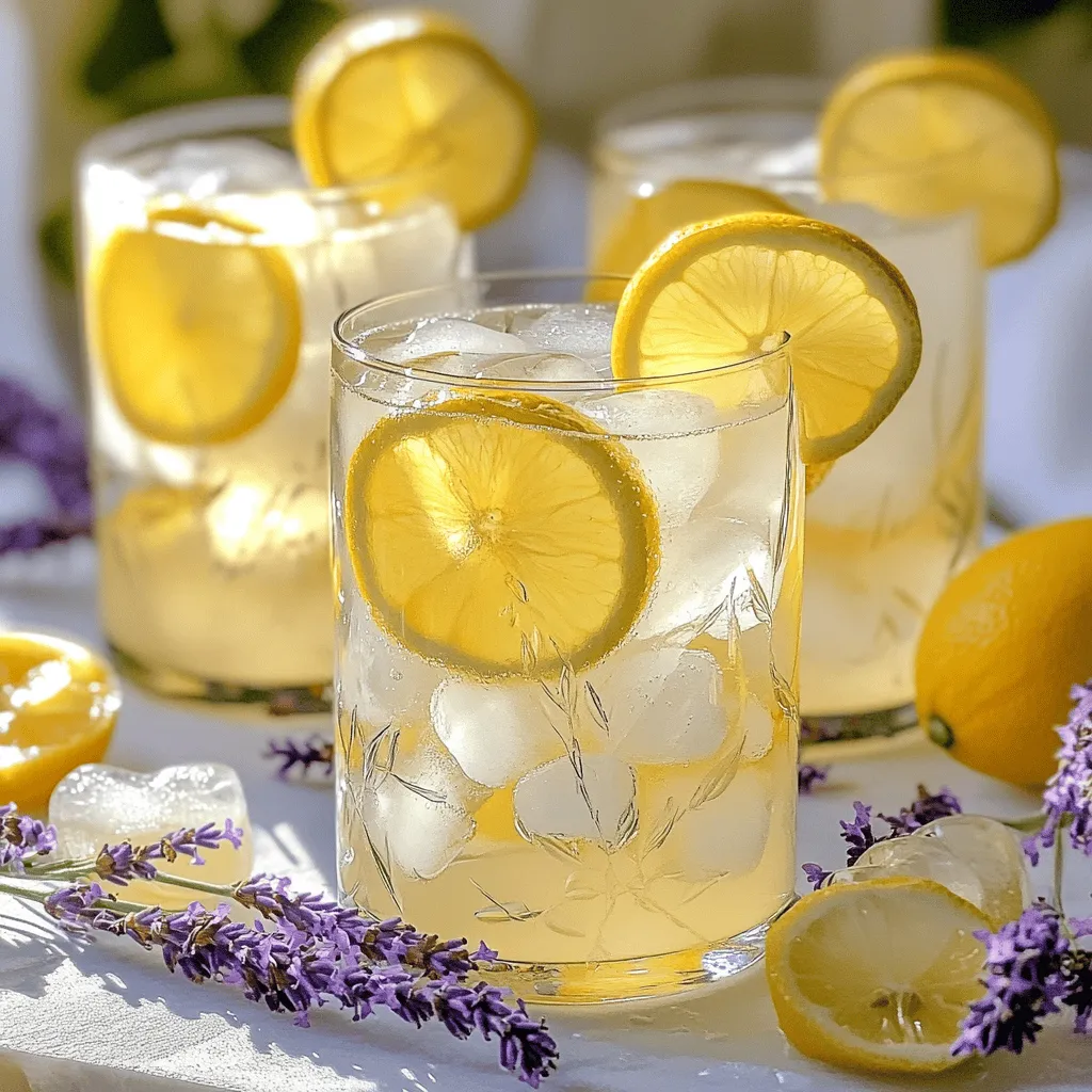 Sprudelnde Lavendel-Limonade Erfrischendes Sommergetränk