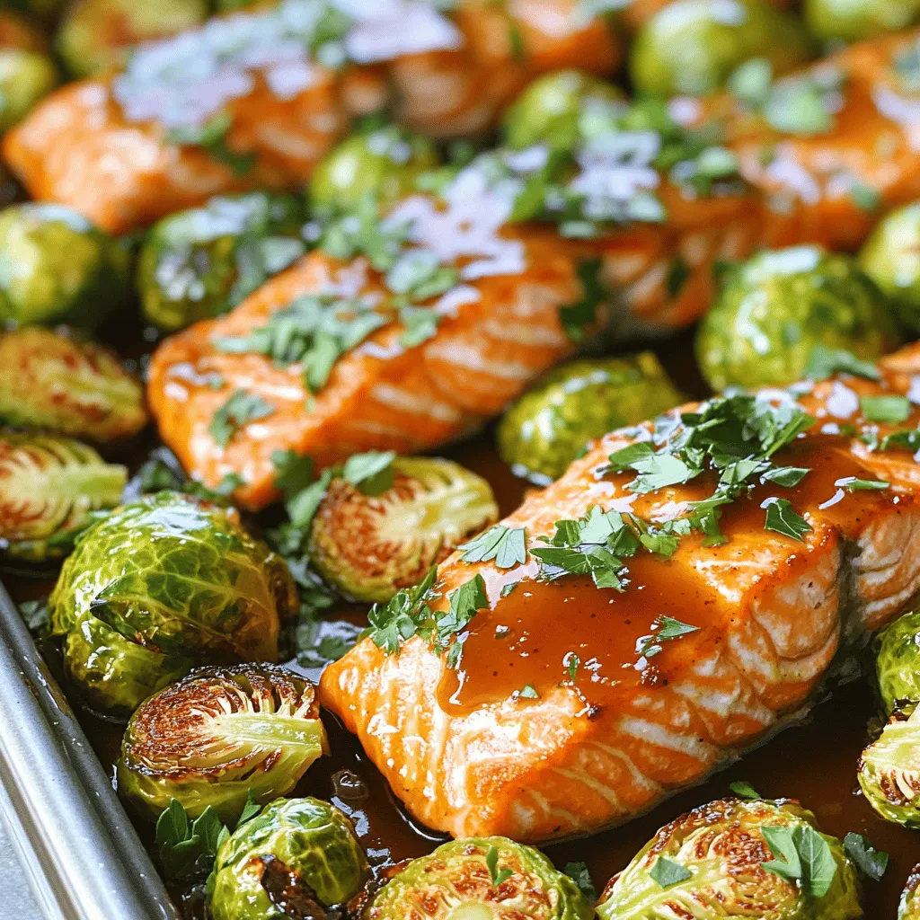Schmackhafter Sheet-Pan Maple Dijon Salmon mit Rosenkohl
