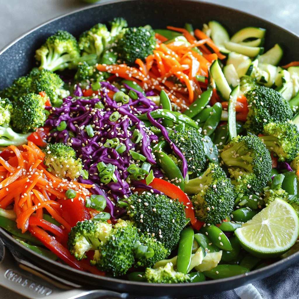 Rainbow Veggie Stir Fry Skillet Leckeres Gemüsegericht