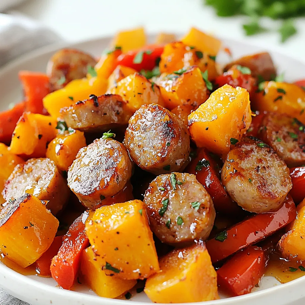 Sausage and Sweet Potatoes with Honey Garlic Genuss