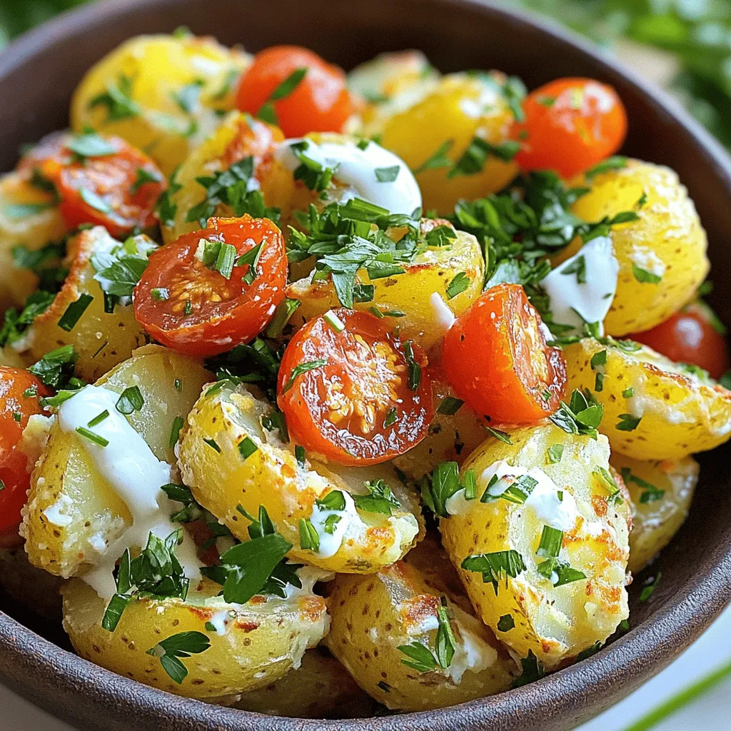 Crispy Herb Smashed Potato Salad als gesunde Beilage