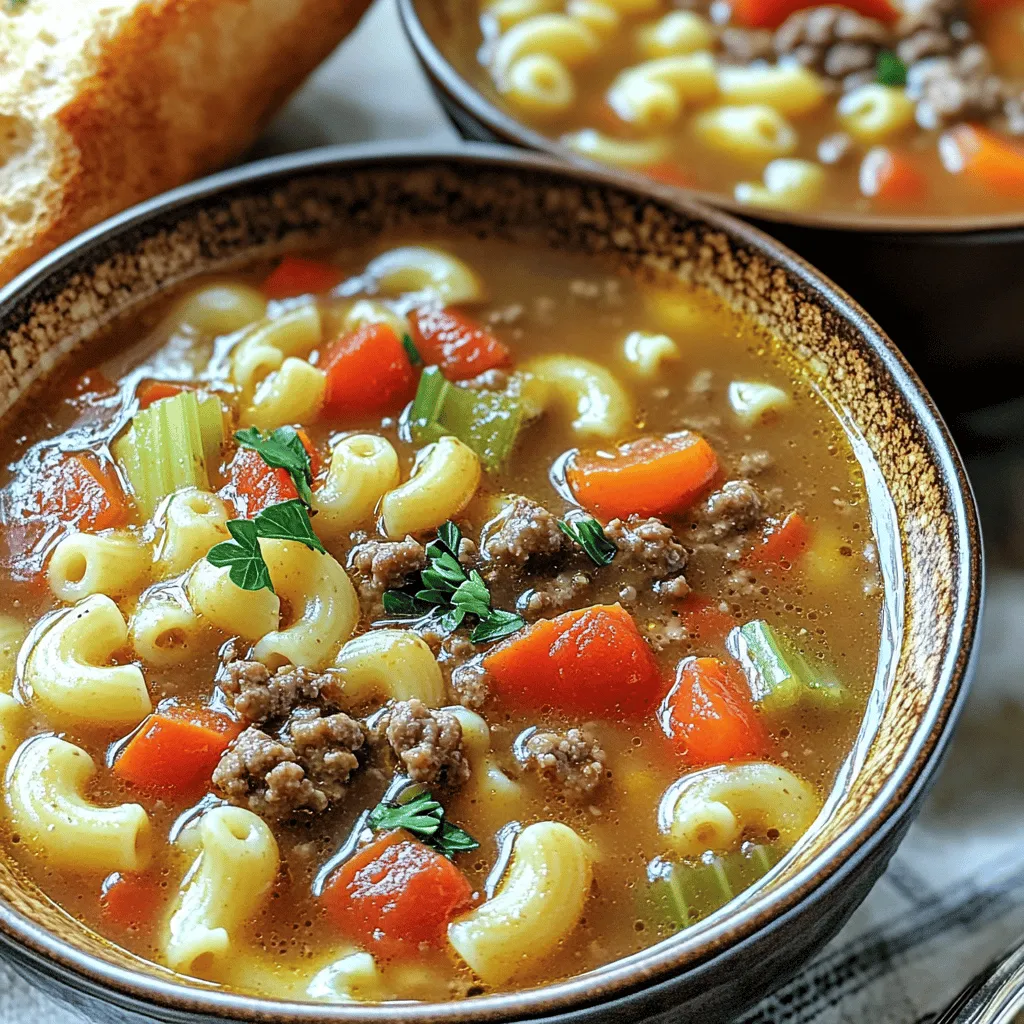 Classic Beef &#038; Tomato Macaroni Soup Herzhaftes Rezept
