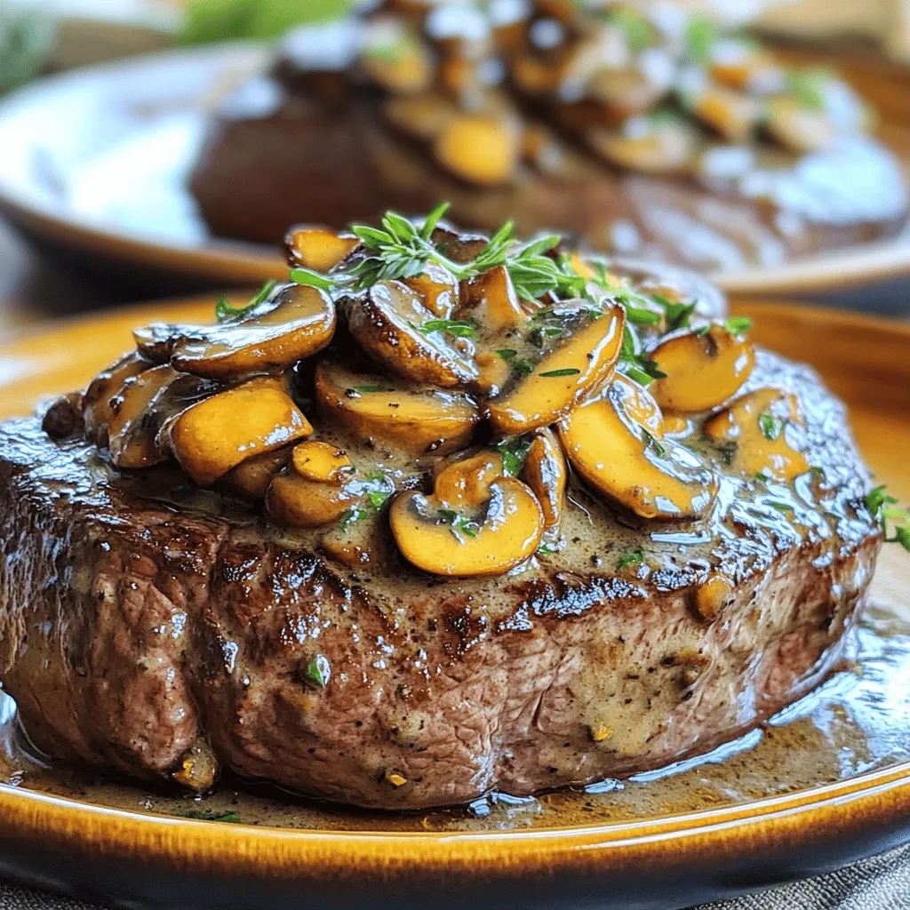 Beef Tenderloin with Creamy Mushroom Sauce köstlich serviert
