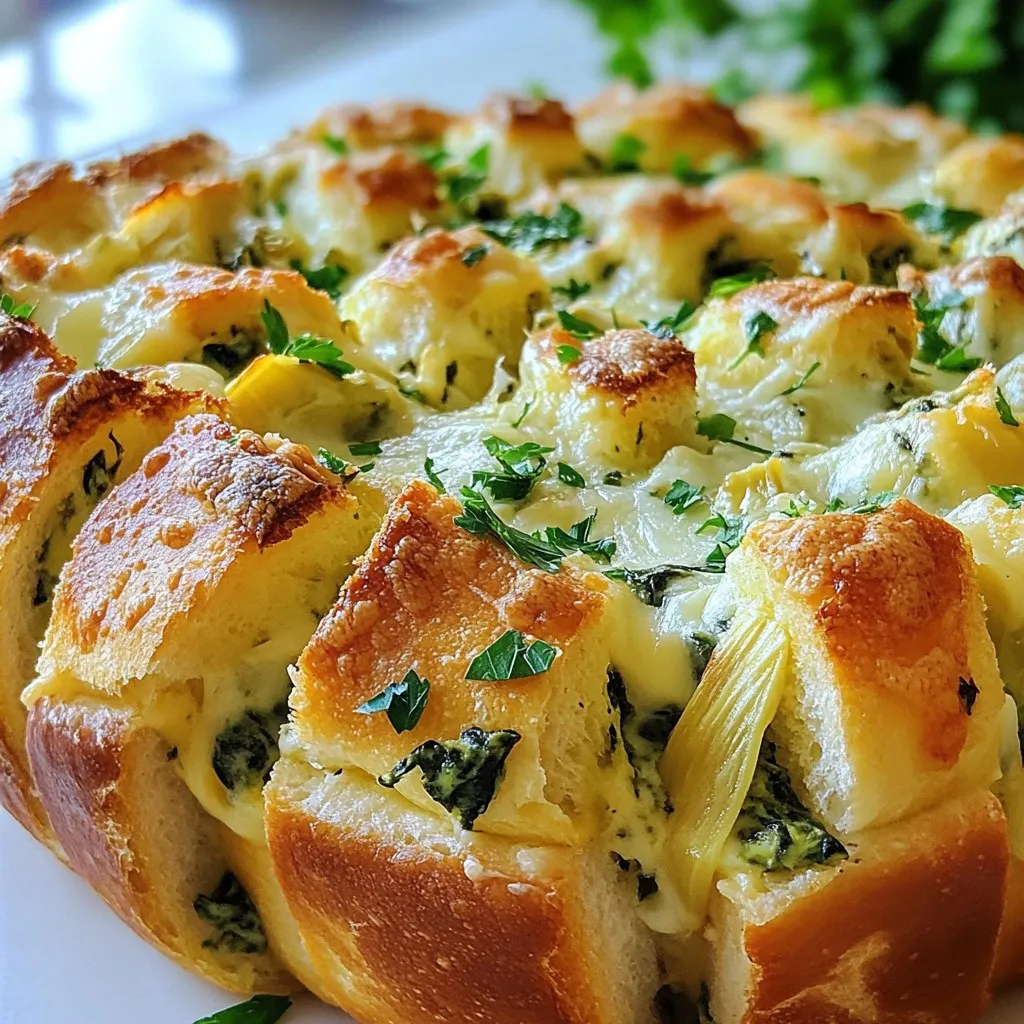 Spinach Artichoke Dip Pull-Apart Bread Geschmacksvoll