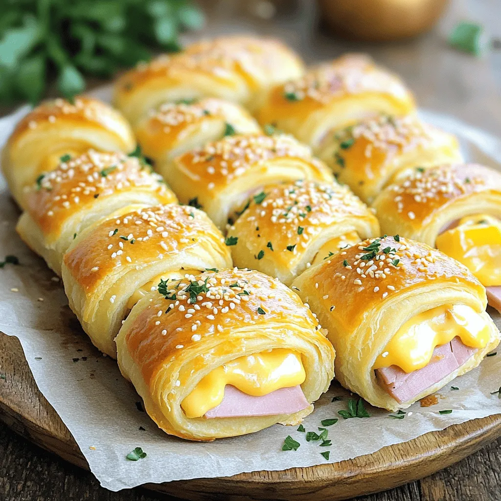 Hausgemachte Ham Cheese Sticks Wrapped in Crescents