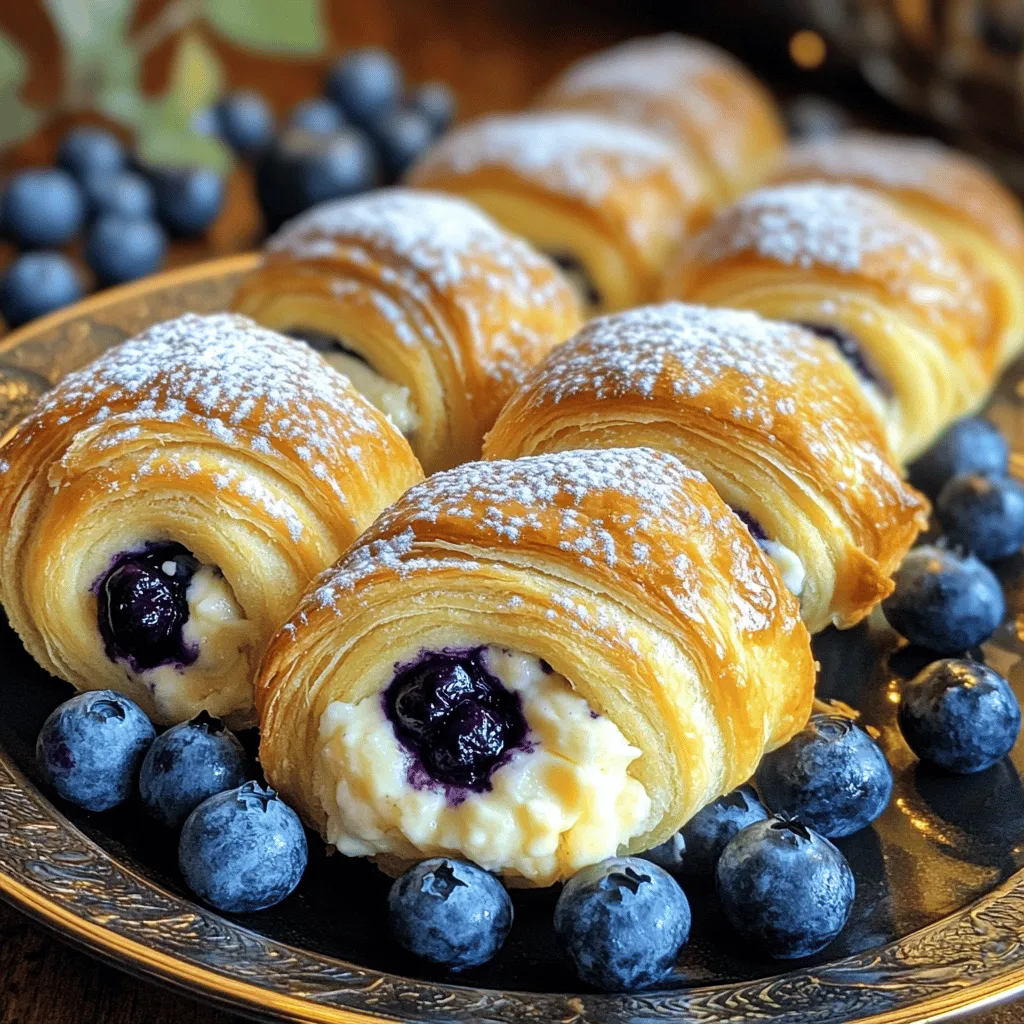 Blaubeer-Cheesecake-Crescent-Rolls köstliches Dessert