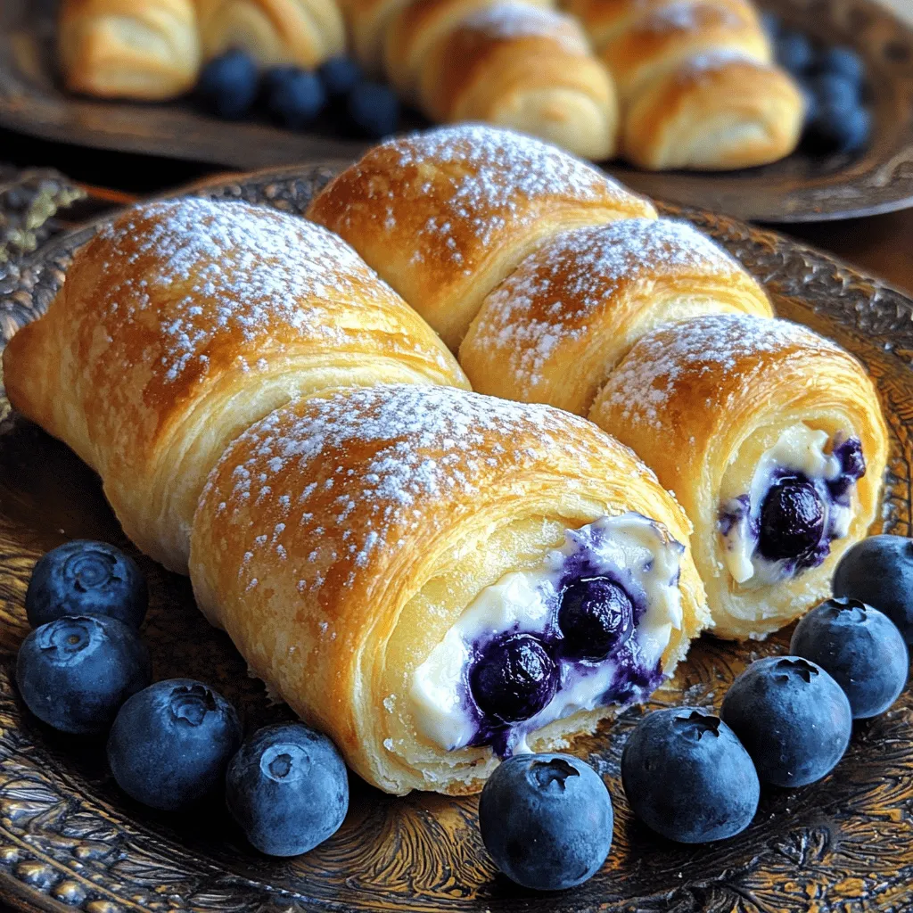 - 1 Dose (8 oz) gekühlter Croissant-Teig - 4 oz Frischkäse, weich - 1/4 Tasse Puderzucker