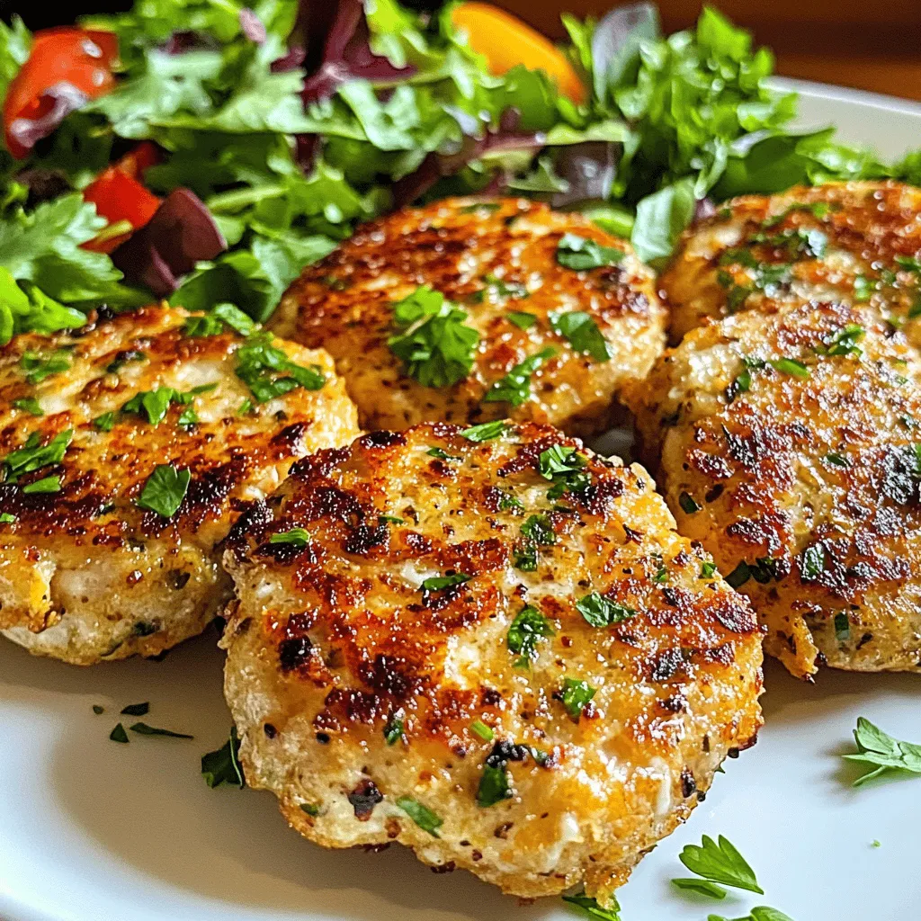 - 500 g Hähnchenbrustfilet, gemahlen - 1/2 Tasse Semmelbrösel - 1/3 Tasse frisch geriebener Parmesan