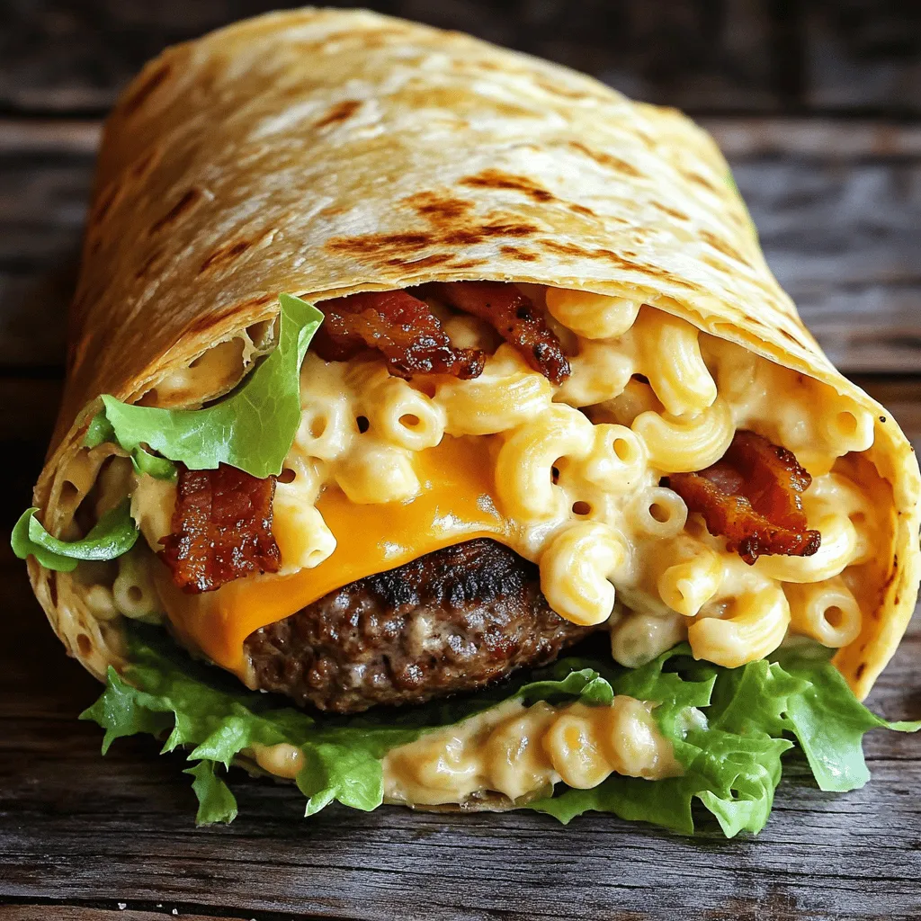 Bacon Mac’n’cheese Burger Wrap Einfaches Rezept entdecken