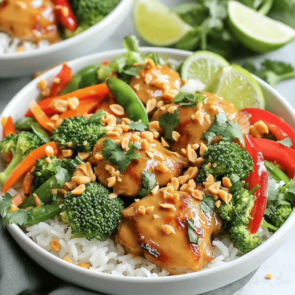 Thai Peanut Chicken Bowls Einfache und leckere Mahlzeit