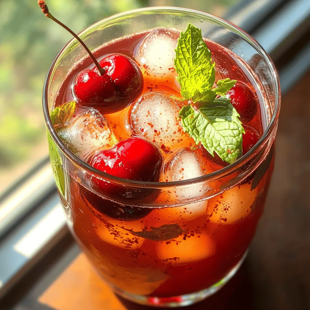 Sweet &#038; Spicy Cherry Ginger Iced Tea Rezept leicht gemacht