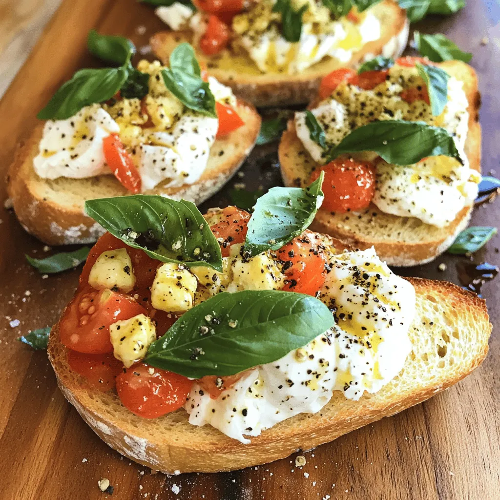 Für die perfekte Burrata Bruschetta brauchst du einige Hauptzutaten. Diese sind: