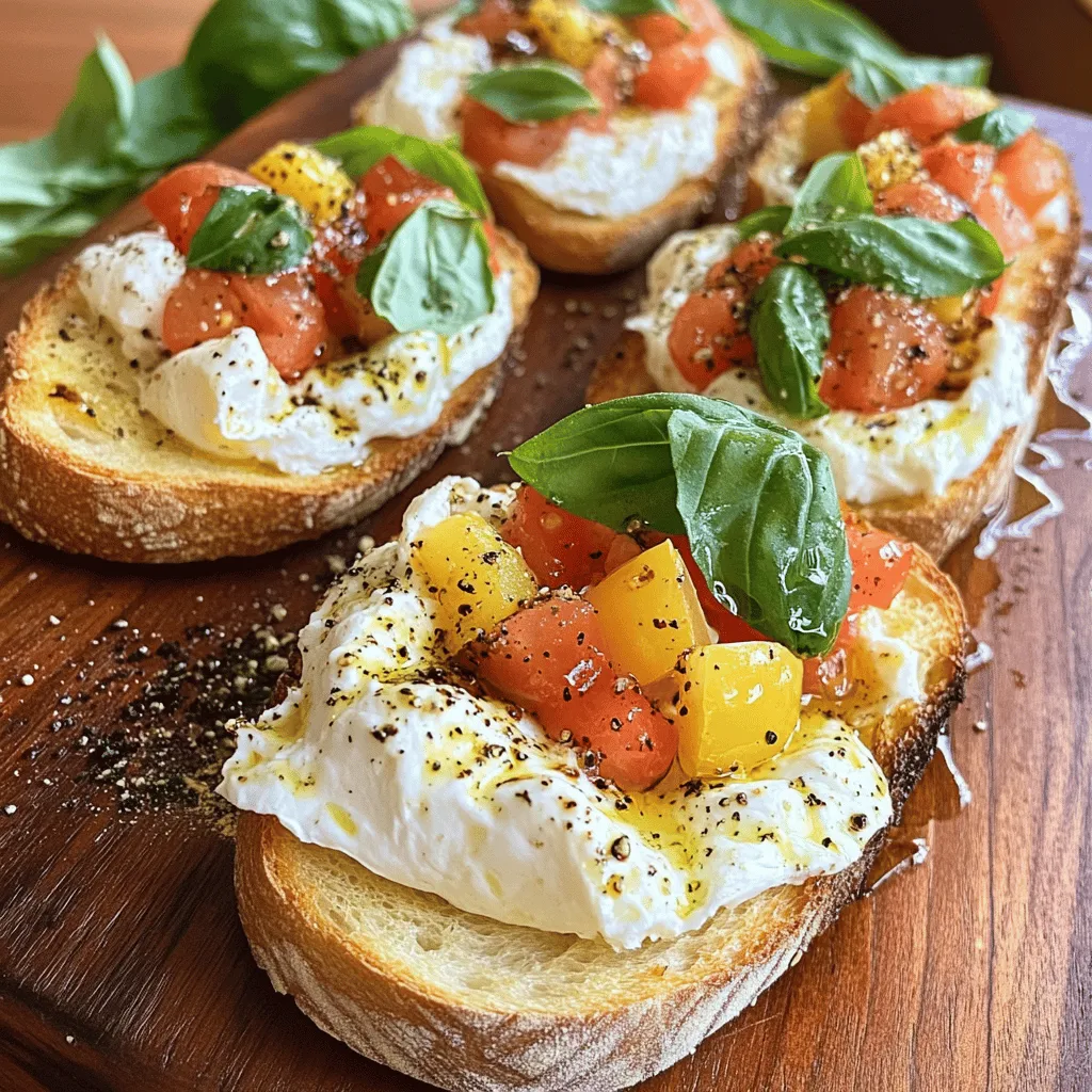 Frische Burrata Bruschetta Einfaches und Leckeres Rezept