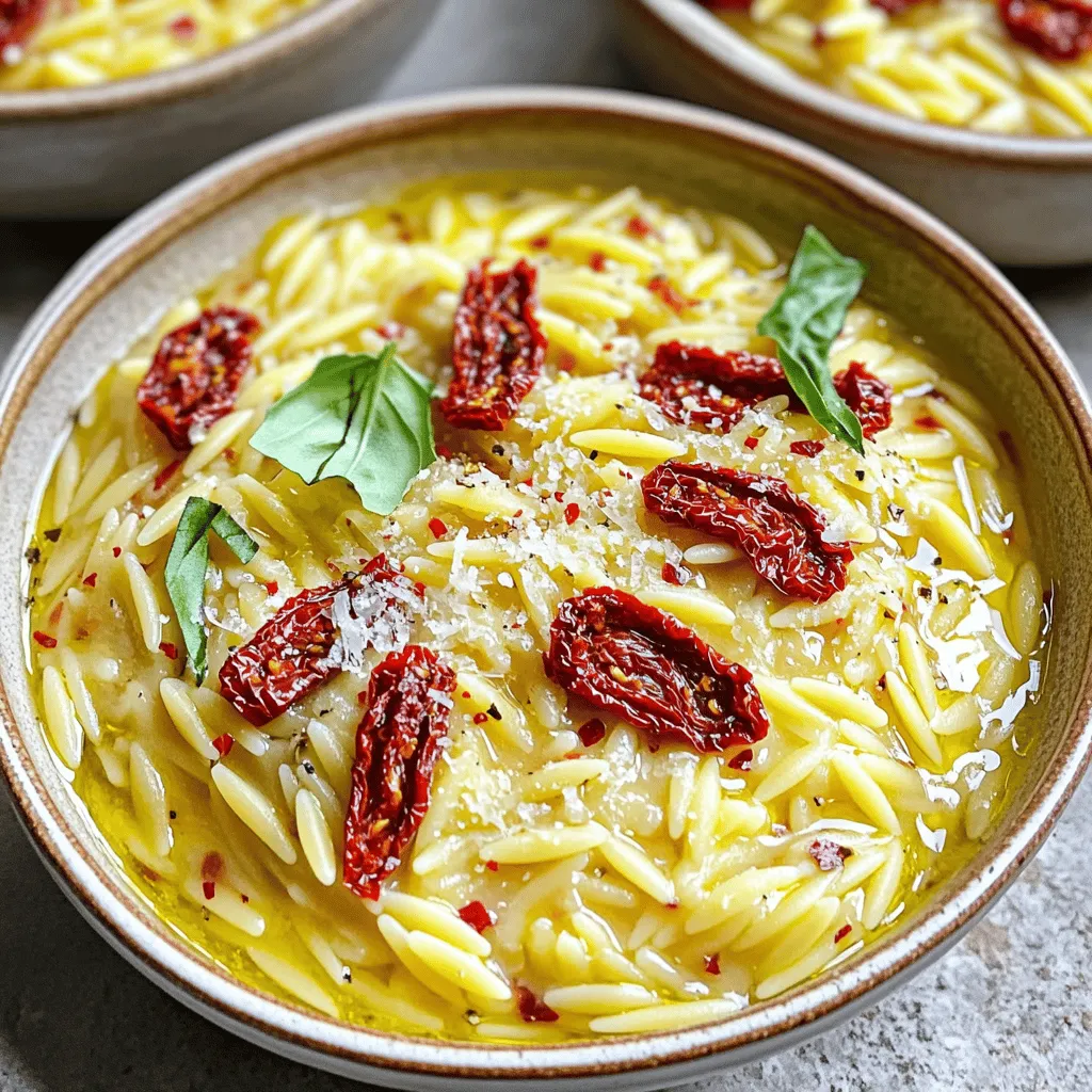 Cremige getrocknete Tomaten Orzo leckeres Rezept