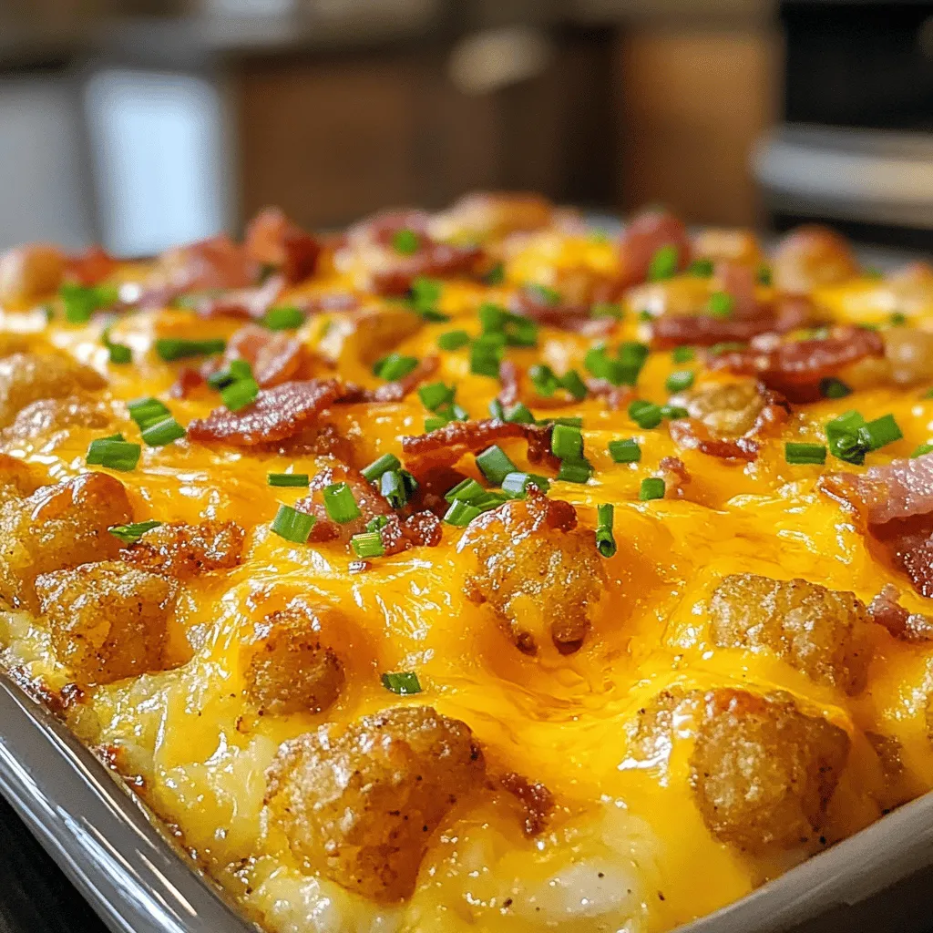 Cracked Out Tater Tot Breakfast Casserole Köstlich und Einfach